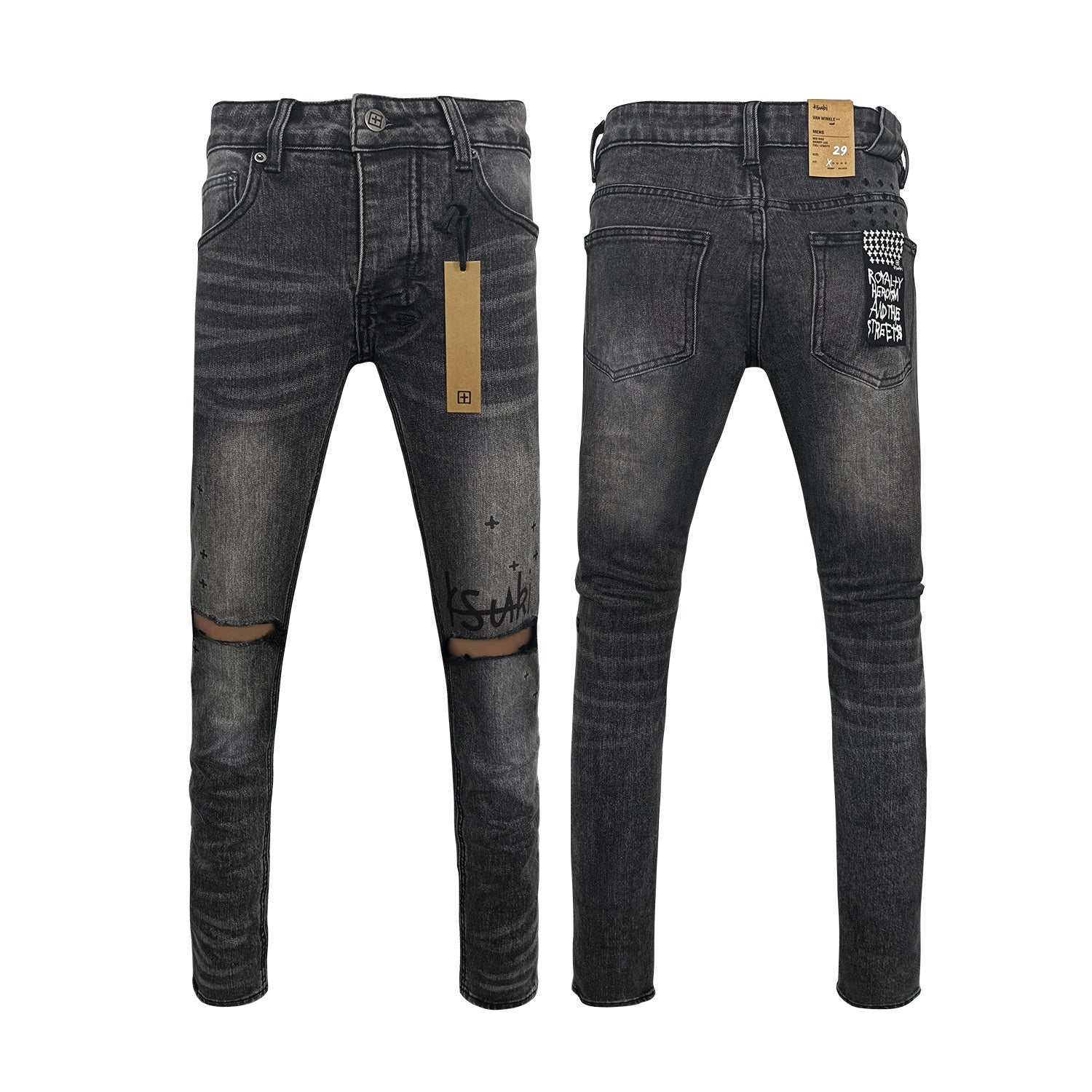 Ksubi Slim fit jeans light blue Gray