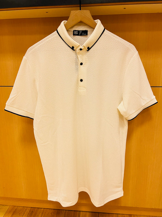 White simple polo shirt cotton