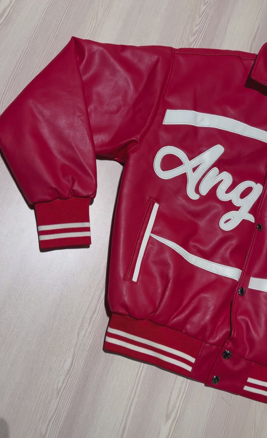 Black angels varsity leather jacket